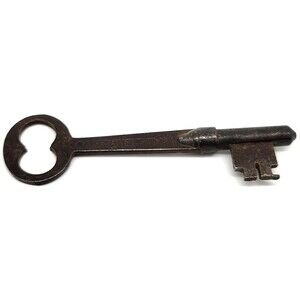 Skeleton Key Norwalk Lock Co 1870 Barrel Gunmetal Bronze Tone Metal Vintage